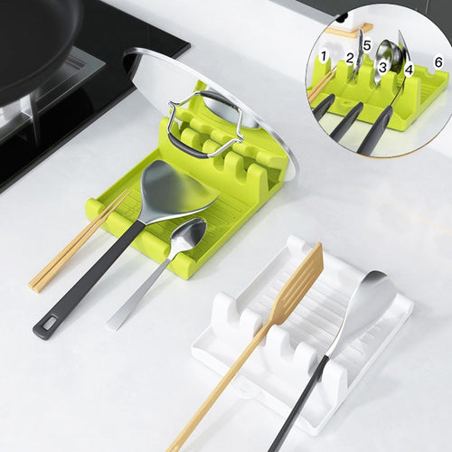 Plastic Kitchen Spoon Holders Fork Spatula Rack Shelf Organizer Spoon Rest Chopsticks Holder Non-slip Spoons Pad Kitchen Bracket