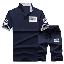 Load image into Gallery viewer, 2020 New Men Sets Fashion Sporting Suit Brand Patchwork Zipper Sweatshirt +Sweatpants Mens Clothing 2 Pieces Sets Slim Tracksuit