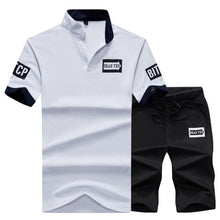 Load image into Gallery viewer, 2020 New Men Sets Fashion Sporting Suit Brand Patchwork Zipper Sweatshirt +Sweatpants Mens Clothing 2 Pieces Sets Slim Tracksuit