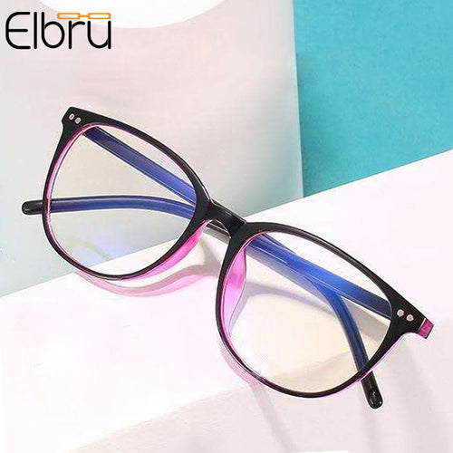 Elbru Anti Blue Light Computer Reading Glasses Women Men Round Reading Presbyopic Glasses Diopters +1.0 1.5 2.0 2.5 3 3.5 4
