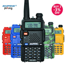 Load image into Gallery viewer, Baofeng UV-5R Walkie Talkie Professional CB Radio Station Baofeng UV 5R Transceiver 5W VHF UHF Portable UV5R Hunting Ham Radio