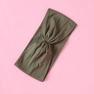 1PCS New Braid Nylon Bow Headbands,Cable Knit Solid Wide Nylon Headbands Turban, Baby Girls Head Wrap Hair Accessories 27 colors