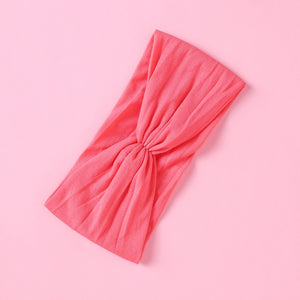 1PCS New Braid Nylon Bow Headbands,Cable Knit Solid Wide Nylon Headbands Turban, Baby Girls Head Wrap Hair Accessories 27 colors