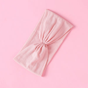 1PCS New Braid Nylon Bow Headbands,Cable Knit Solid Wide Nylon Headbands Turban, Baby Girls Head Wrap Hair Accessories 27 colors