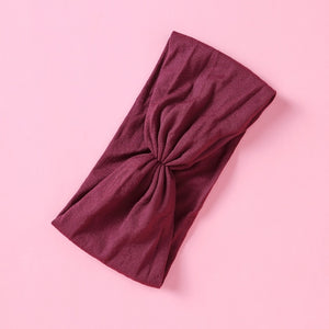 1PCS New Braid Nylon Bow Headbands,Cable Knit Solid Wide Nylon Headbands Turban, Baby Girls Head Wrap Hair Accessories 27 colors