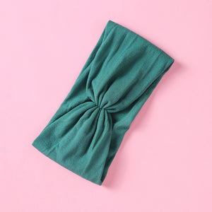 1PCS New Braid Nylon Bow Headbands,Cable Knit Solid Wide Nylon Headbands Turban, Baby Girls Head Wrap Hair Accessories 27 colors