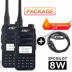KSUN  Walkie Talkie Dual Band Handheld Two Way Ham Radio Communicator HF Transceiver Amateur Handy Walkie-talkie