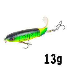 Load image into Gallery viewer, GOBYGO 1PCS Whopper Popper 10cm/14cm Fishing Lure Artificial Bait Hard Soft Rotating Tail Fishing Tackle Geer Pesca