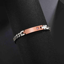 Load image into Gallery viewer, Atoztide Customized Stainless Steel Couple Lover Bracelet For Men Women CZ Stone Engrave Text Date Bracelets Jewlery Gift