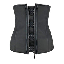 Load image into Gallery viewer, Women Latex Waist Trainer Body Shaper Corsets with Zipper Cincher Corset Top Slimming Belt Black Shapers Shapewear Plus Size