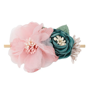 Pearl Baby Headbands Flower For Girls Handmade Bundle Nylon Elastic  Hair Band Baby Hairband Headdress Newborn Hair Accessories