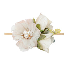 Load image into Gallery viewer, Pearl Baby Headbands Flower For Girls Handmade Bundle Nylon Elastic  Hair Band Baby Hairband Headdress Newborn Hair Accessories