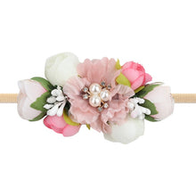 Load image into Gallery viewer, Pearl Baby Headbands Flower For Girls Handmade Bundle Nylon Elastic  Hair Band Baby Hairband Headdress Newborn Hair Accessories