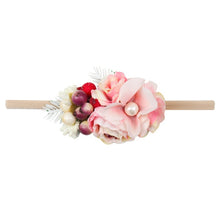 Load image into Gallery viewer, Pearl Baby Headbands Flower For Girls Handmade Bundle Nylon Elastic  Hair Band Baby Hairband Headdress Newborn Hair Accessories