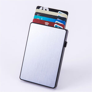 BISI GORO Anti-theft Aluminum Single Box Smart Wallet Slim RFID Fashion Clutch Pop-up Push Button Card Holder New Name Card Case