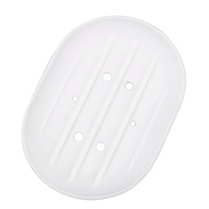 Soap Dish Plate Tray Holder Washroom Organizer Container Soft Silicone Bathroom Products Drain Soap Box