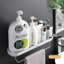 Load image into Gallery viewer, Bathroom Shelf Wall Mounted Shampoo Shower Shelves Holder Kitchen Washroom Storage Rack Organizer Towel Bar Bath Accessories