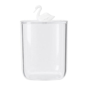 Clear Acrylic Storage Box Cotton Pad Swab Cosmetic Animal Case for Washroom Makeup Cotton Pad Organizer Jewelry Holder Candy