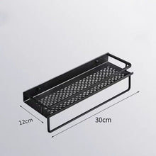 Load image into Gallery viewer, Bathroom Shelf Black Aluminum Wall-Mounted Square Shampoo Shelf Cosmetic Shelves Kitchen Nets Shelf Storage Rack Organizer Rack