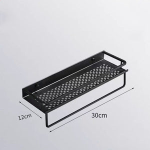 Bathroom Shelf Black Aluminum Wall-Mounted Square Shampoo Shelf Cosmetic Shelves Kitchen Nets Shelf Storage Rack Organizer Rack
