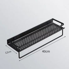 Load image into Gallery viewer, Bathroom Shelf Black Aluminum Wall-Mounted Square Shampoo Shelf Cosmetic Shelves Kitchen Nets Shelf Storage Rack Organizer Rack