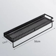 Load image into Gallery viewer, Bathroom Shelf Black Aluminum Wall-Mounted Square Shampoo Shelf Cosmetic Shelves Kitchen Nets Shelf Storage Rack Organizer Rack