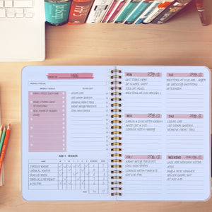 Trees 2021 A5 Daily Weekly Planner Agenda Notebook Weely Goals Habit Schedules Stationery Office School Supplies