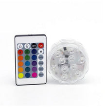 Load image into Gallery viewer, Swimming pool lights with remote control RGB dive light durable LED bulb portable underwater night light battery 3/10/13 leds