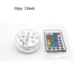 Swimming pool lights with remote control RGB dive light durable LED bulb portable underwater night light battery 3/10/13 leds
