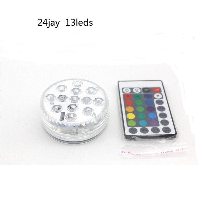 Swimming pool lights with remote control RGB dive light durable LED bulb portable underwater night light battery 3/10/13 leds