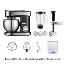 Load image into Gallery viewer, Zhoutu 5.5L Planetary Mixer,electric Stainless Steel Mixer with bowl，chopper juicer Cream Cake Bread  Kitchen  Food Mixer 1500W