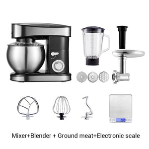 Zhoutu 5.5L Planetary Mixer,electric Stainless Steel Mixer with bowl，chopper juicer Cream Cake Bread  Kitchen  Food Mixer 1500W