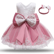 Load image into Gallery viewer, 1 Year Old Baby Girls Dress for Newborn Girls Clothes Big Bowknot Formal Baby Girl Birthday Party Dress Christening Gown Dresses