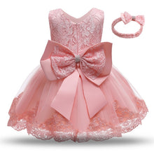 Load image into Gallery viewer, 1 Year Old Baby Girls Dress for Newborn Girls Clothes Big Bowknot Formal Baby Girl Birthday Party Dress Christening Gown Dresses