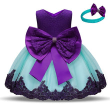 Load image into Gallery viewer, 1 Year Old Baby Girls Dress for Newborn Girls Clothes Big Bowknot Formal Baby Girl Birthday Party Dress Christening Gown Dresses