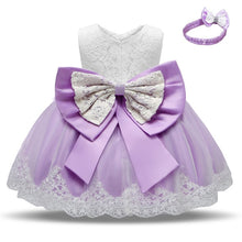 Load image into Gallery viewer, 1 Year Old Baby Girls Dress for Newborn Girls Clothes Big Bowknot Formal Baby Girl Birthday Party Dress Christening Gown Dresses