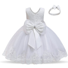 Load image into Gallery viewer, 1 Year Old Baby Girls Dress for Newborn Girls Clothes Big Bowknot Formal Baby Girl Birthday Party Dress Christening Gown Dresses