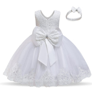 1 Year Old Baby Girls Dress for Newborn Girls Clothes Big Bowknot Formal Baby Girl Birthday Party Dress Christening Gown Dresses