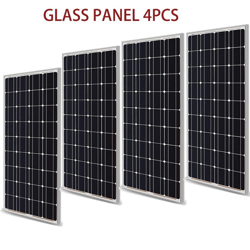 High Quality 400w 300w 200w Glass Solar Panel 100wPV Module Kit Monocrystalline Solar Cell 12V Solar Battery Charge RV/Home/Boat