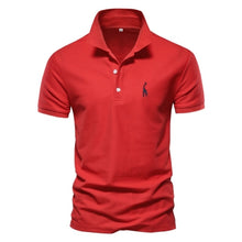 Load image into Gallery viewer, AIOPESON New Man Polo Shirt Mens Casual Deer Embroidery 35% Cotton Polo shirt Men Short Sleeve High Quantity polo men