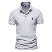 Load image into Gallery viewer, AIOPESON New Man Polo Shirt Mens Casual Deer Embroidery 35% Cotton Polo shirt Men Short Sleeve High Quantity polo men