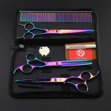 Load image into Gallery viewer, 3Pcs/Set 7&quot; Pet Scissors For Dog Grooming Scissors Set Hair Cutting Tools Kit Straight Curved Thinning Shears Clippers For Dogs