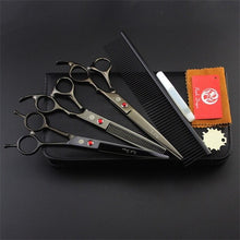 Load image into Gallery viewer, 3Pcs/Set 7&quot; Pet Scissors For Dog Grooming Scissors Set Hair Cutting Tools Kit Straight Curved Thinning Shears Clippers For Dogs