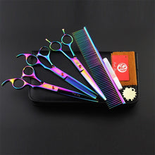Load image into Gallery viewer, 3Pcs/Set 7&quot; Pet Scissors For Dog Grooming Scissors Set Hair Cutting Tools Kit Straight Curved Thinning Shears Clippers For Dogs