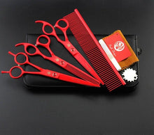 Load image into Gallery viewer, 3Pcs/Set 7&quot; Pet Scissors For Dog Grooming Scissors Set Hair Cutting Tools Kit Straight Curved Thinning Shears Clippers For Dogs
