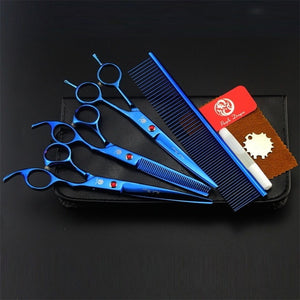 3Pcs/Set 7" Pet Scissors For Dog Grooming Scissors Set Hair Cutting Tools Kit Straight Curved Thinning Shears Clippers For Dogs