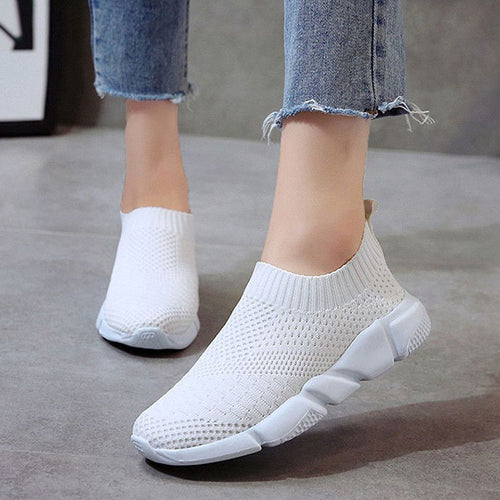 Women Shoes 2019 New Flyknit Sneakers Women Breathable Slip